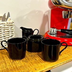 Vintage Black Mikasa Coffee Bar Set